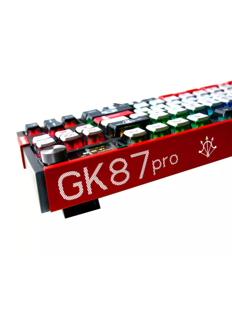 سكايلونج - لوحة مفاتيح الألعاب الميكانيكية GK87 PRO Lite RGB - ثلاثة أوضاع لاسلكية وبلوتوث وسلكية - مفتاح Gateron أصفر - قابلة للتبديل السريع (Spartan) - Image 1