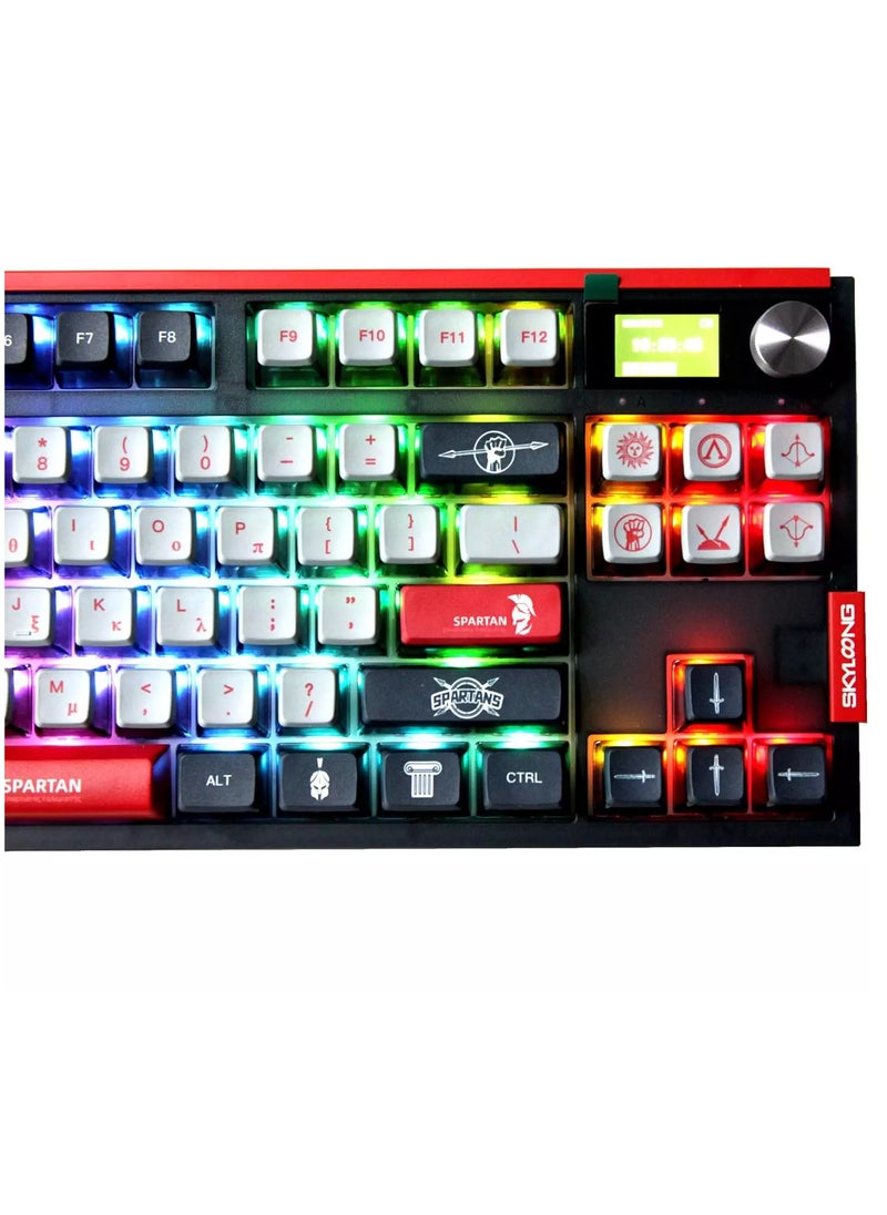 سكايلونج - لوحة مفاتيح الألعاب الميكانيكية GK87 PRO Lite RGB - ثلاثة أوضاع لاسلكية وبلوتوث وسلكية - مفتاح Gateron أصفر - قابلة للتبديل السريع (Spartan) - Image 1