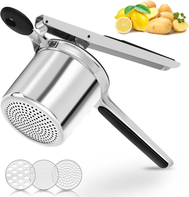 AHFLRITO Potato ricer, Heavy Duty Ricer for Mashed Potatoes, Large Potato Masher Stainless Steel with Ergonomic Handle, Efficiently for Fluffy Mashed Potatoes - Image 1