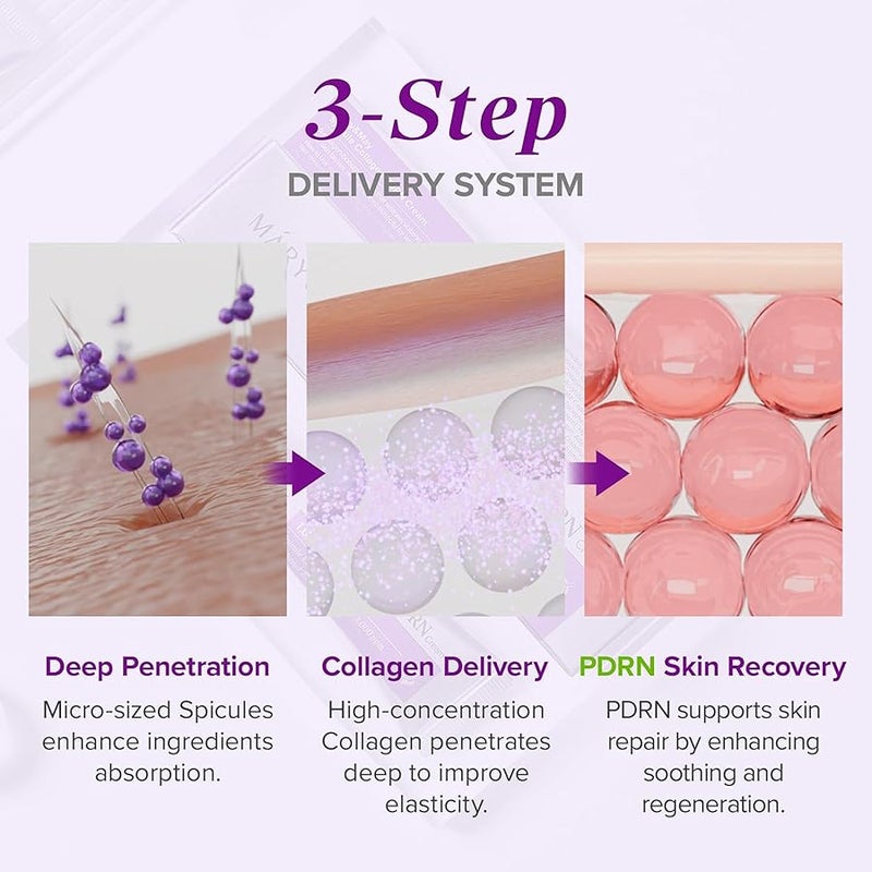 Mary & May  Mary&May Spicule Collagen PDRN Cream - Korean Face Moisturizer with Marine Spicules & French Collagen - Plumping Barrier Elasticity Treatment, Ceramide Panthenol for Sensitive Skin, 15g / 0.5 oz - Image 5