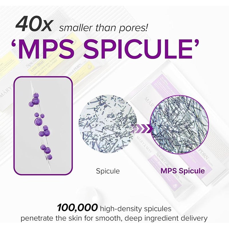 Mary & May  Mary&May Spicule Collagen PDRN Cream - Korean Face Moisturizer with Marine Spicules & French Collagen - Plumping Barrier Elasticity Treatment, Ceramide Panthenol for Sensitive Skin, 15g / 0.5 oz - Image 4