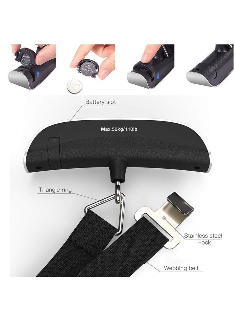 CITTA Premium Digital Luggage Scale - LCD Backlit, 110 lb/50 kg Max, Easy Unit Conversion, Auto Weight Lock, Hook/Strap - Essential for Travelers  - Image 5