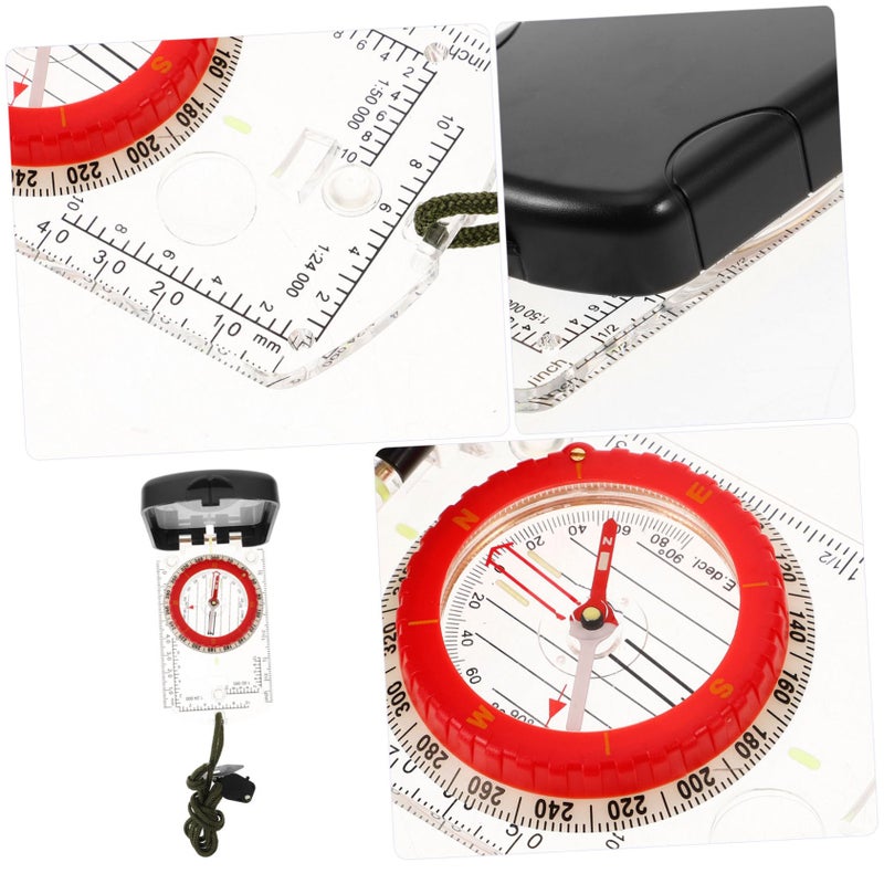 ABS Portable Navigation Compass with Luminous Pointer and Ruler for Hiking Camping Orienteering Outdoor Exploration - Image 4