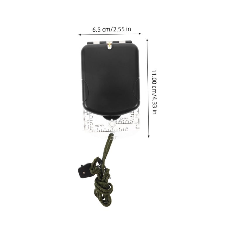 ABS Portable Navigation Compass with Luminous Pointer and Ruler for Hiking Camping Orienteering Outdoor Exploration - Image 3