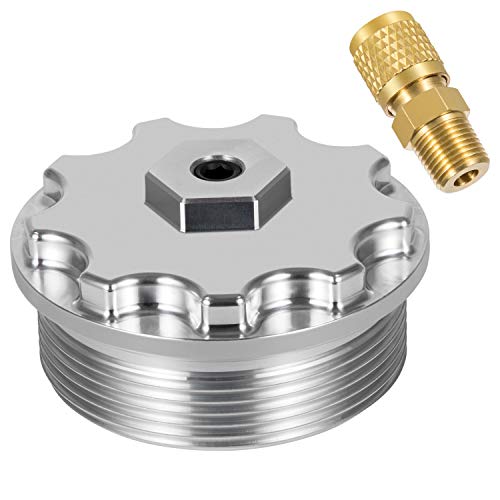 Camoo Fuel Filter Cap With Fuel Pressure Port Aluminum for 2003-2007 Ford Powerstroke Diesel 6.0L F250,F350,F450,F550,F650,F750,Excursion - Image 1