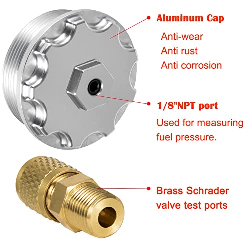 Camoo Fuel Filter Cap With Fuel Pressure Port Aluminum for 2003-2007 Ford Powerstroke Diesel 6.0L F250,F350,F450,F550,F650,F750,Excursion - Image 5