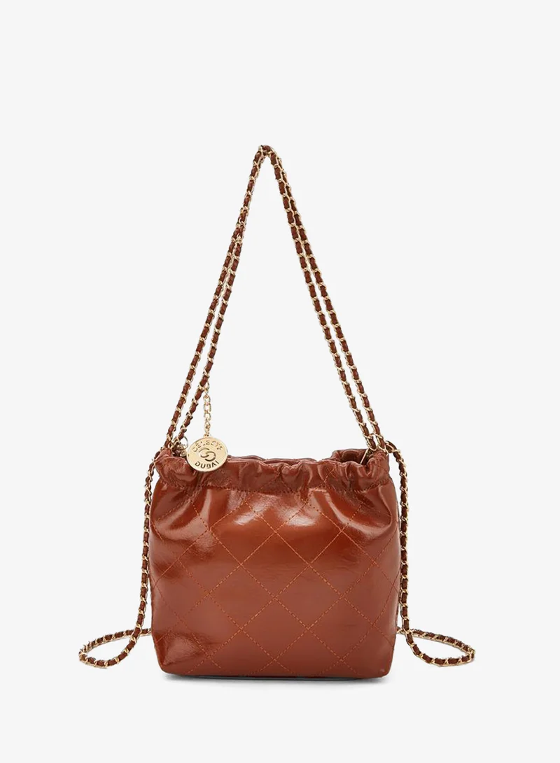 Celeste Quilted Shoulder Bag with Chain Accent Strap