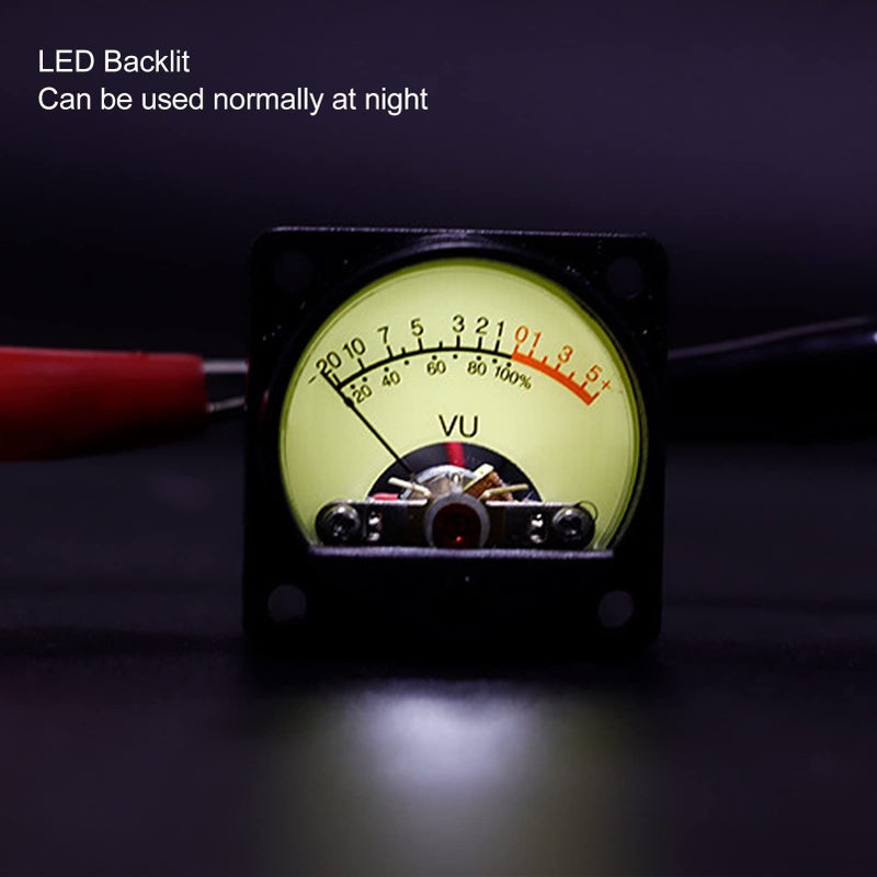مقياس VU بمؤشر أصفر مع قرص مضاء بخلفية LED بيضاء، لوحة مضخم بمقياس DB للاستخدام المنزلي أو في السيارة DIY الصوتية - Image 3