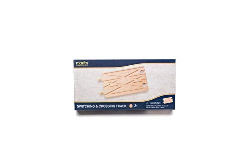 maxim enterprise, inc. Switching and Crossing Wooden Train Track, Advanced Expansion Track Compatible with Thomas & Friends, Brio, and All Major Brand Fine Wooden Train Sets and Railway Accessories - Image 4