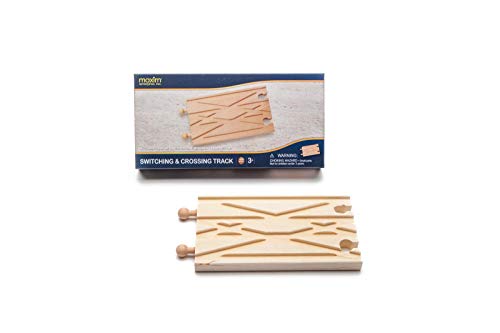 maxim enterprise, inc. Switching and Crossing Wooden Train Track, Advanced Expansion Track Compatible with Thomas & Friends, Brio, and All Major Brand Fine Wooden Train Sets and Railway Accessories - Image 1