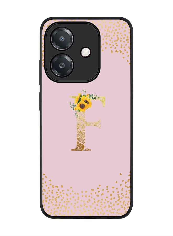 Stylizedd For Oppo A60 5G / A3 5G / A3x 5G Case,Slim fit Camera Protection, Shockproof Thin Phone cover - Custom Floral Monogram - F (Pink ) - Image 1