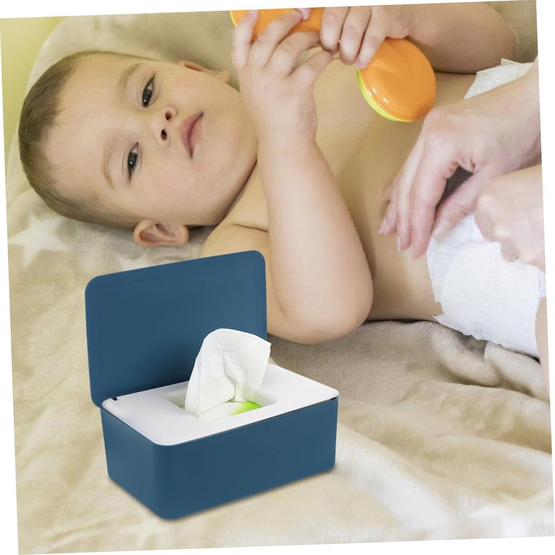 Portable Baby Wipes Storage Box With Lid For Home And Travel 2 Pack Blue - Image 5