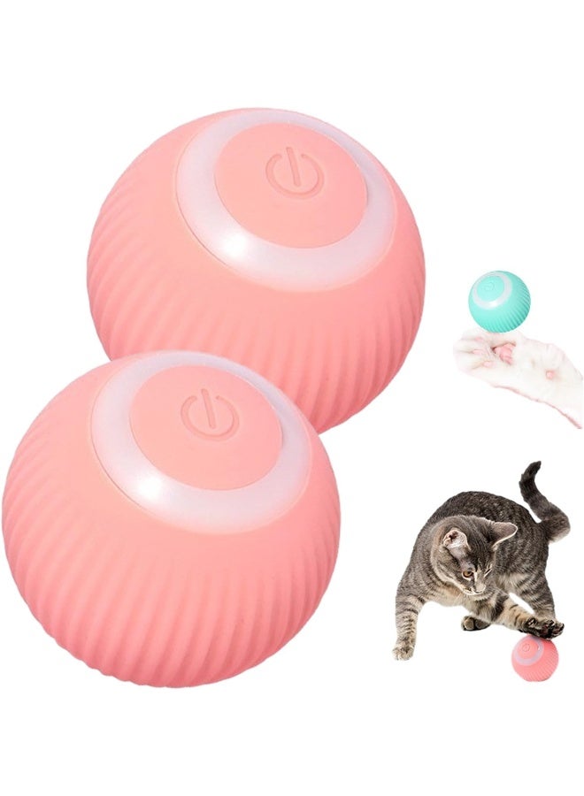 EXNOX Velarosy Cat Toy, Power Ball Cat Toy, Velarosy Smart Ball, Smartball - Smart Interactive Cat Toy, Automatic Moving Rolling Ball for Indoor Cats, Cat Companion Toy (Pink-2pcs) - Image 1