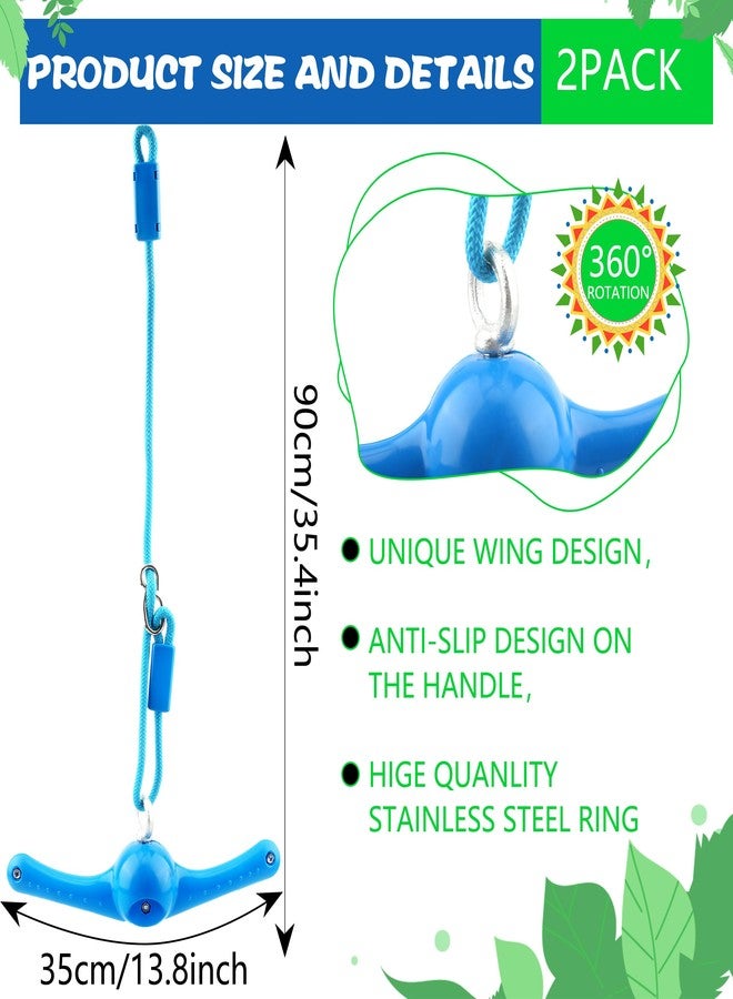 Restroma 2 Pack Ninja Twist Swing 360° Handle Twist Playset Ninja Line Toys Jungle Gym Accessories for Kids Boys Girls Playground Backyard Swing Set Attachments - Image 2