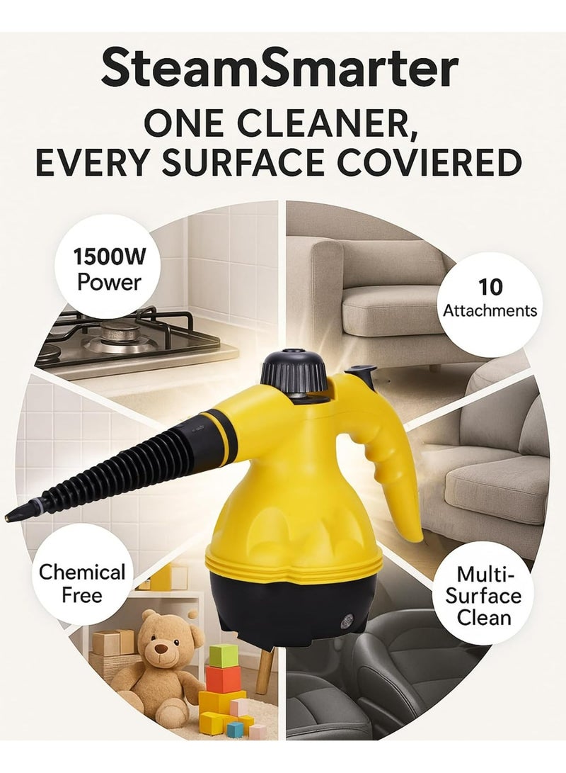 JOMILA 1500W Handheld High-Pressure Steam Cleaner for Home, Multi-Purpose Portable Steamer - Image 3