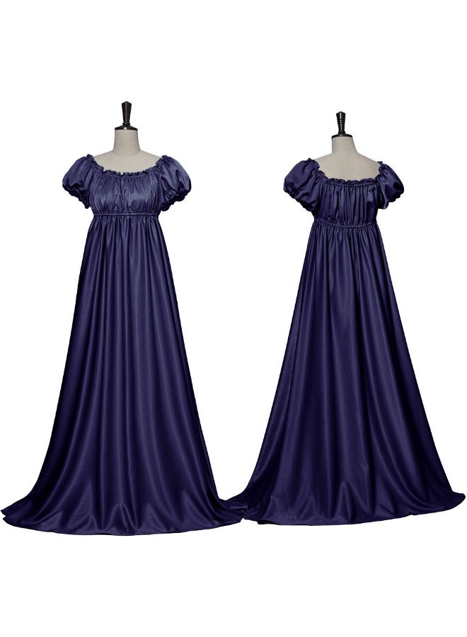 NIBEMINENT Bridgerton dress, medieval retro ball dress, long dress, cosplay stage performance costume - Image 1