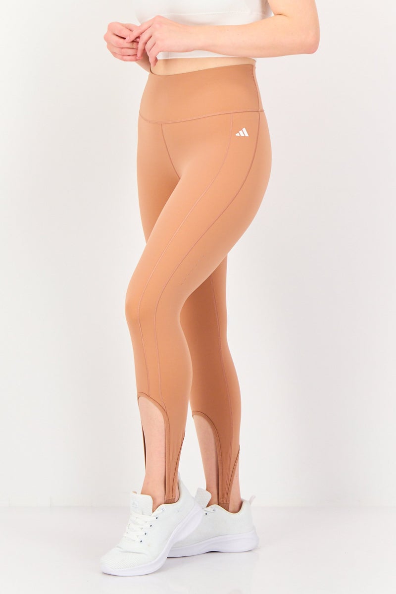 Adidas Women Tight Fit Training Leggings, Brown - Image 4