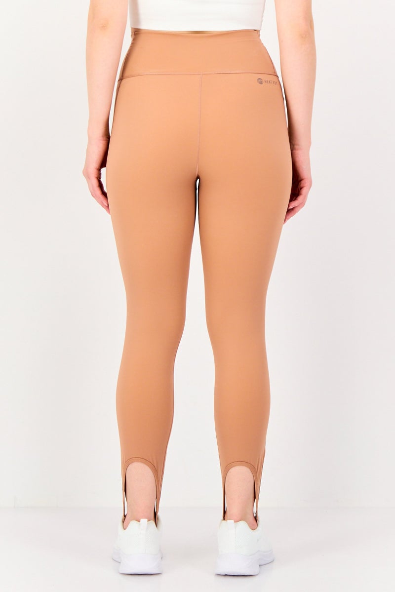 Adidas Women Tight Fit Training Leggings, Brown - Image 2