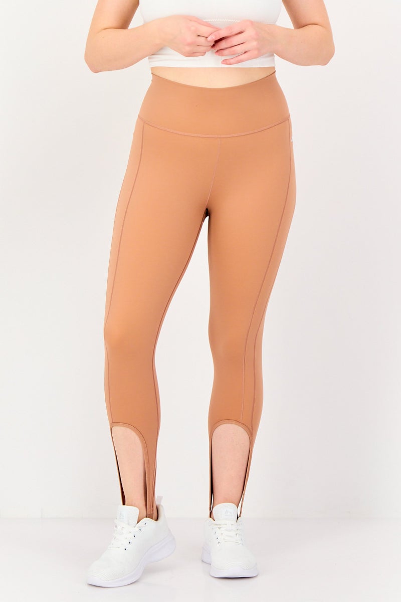 Adidas Women Tight Fit Training Leggings, Brown - Image 1