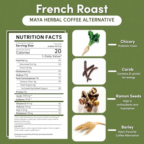 Teeccino French Roast Chicory Coffee Alternative 11 Ounce Ground Herbal Coffee Thats Prebiotic CaffeineFree  AcidFree Dark Roast with Carob and Chicory No artificial flavors - Image 5