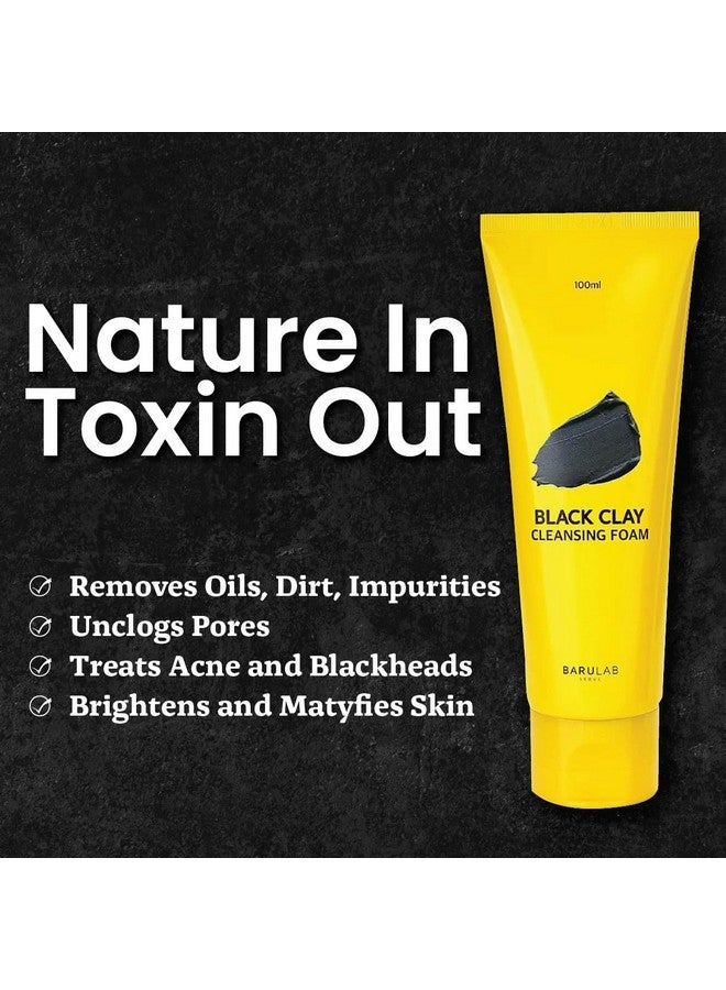 Barulab Korean Black Clay Cleansing Foam 2 In 1 Korean Mask Pack & Face Wash Blackhead Remover Deep Pore Cleanser Slssles Free Face Wash For Men & Women For All Skin Types 100Ml - Image 3