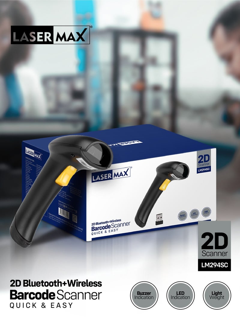 لايزر ماسح باركود max® ثنائي الأبعاد بتقنية بلوتوث + لاسلكي | LM294SC - Image 1