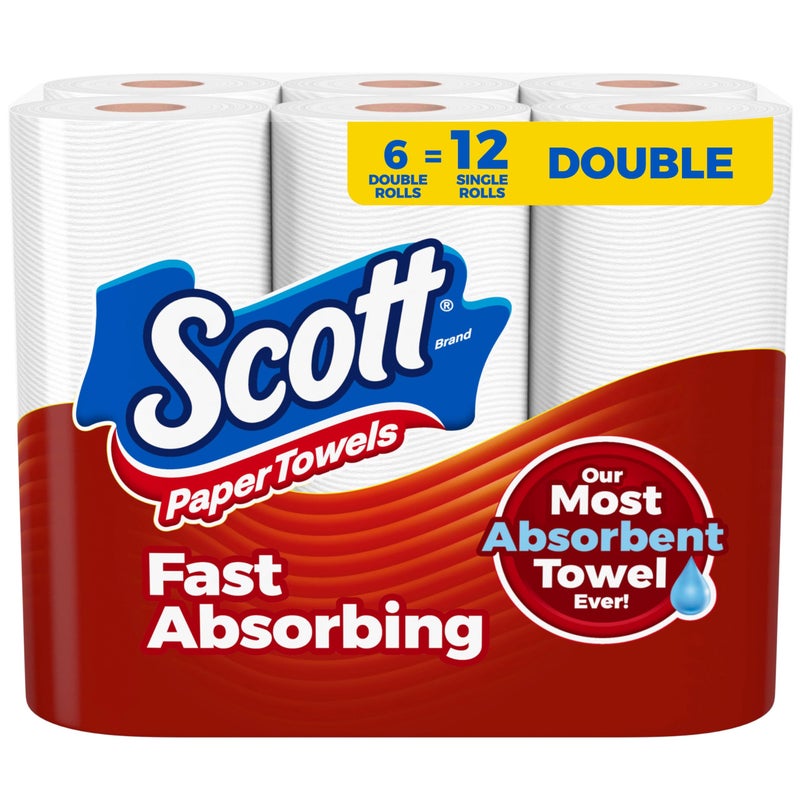 Scott Paper Towels ChooseASheet 6 Double Rolls 12 Regular Rolls 100 Sheets Per Roll