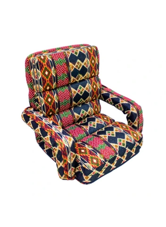 SMART HOME Luxury Folding Floor Chair with Armrest – Comfortable Velvet Fabric Recliner Chair for Relaxing and Camping, Comfortable Back Support, Folds Easily for Storage, Ideal for Living Rooms, Gaming, and Picnics, 55x55x65 cm - Image 2