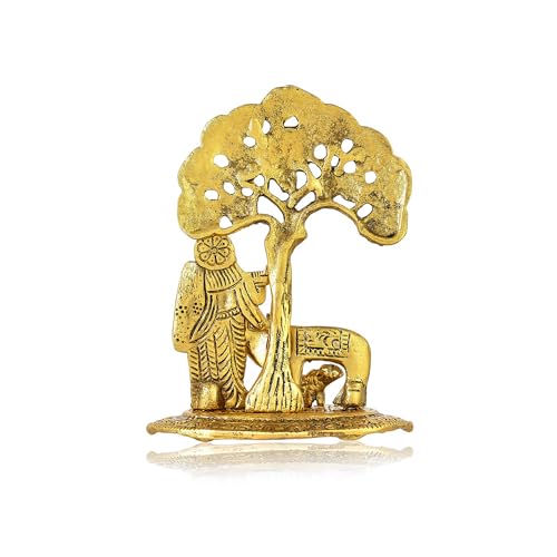 CraftVatika Radha Krishna Gift with Cow Calf Statue Murti Idol for Home Decoration, Gift Items for Anniversary,Wedding,House Warming,Return Gift - Image 5