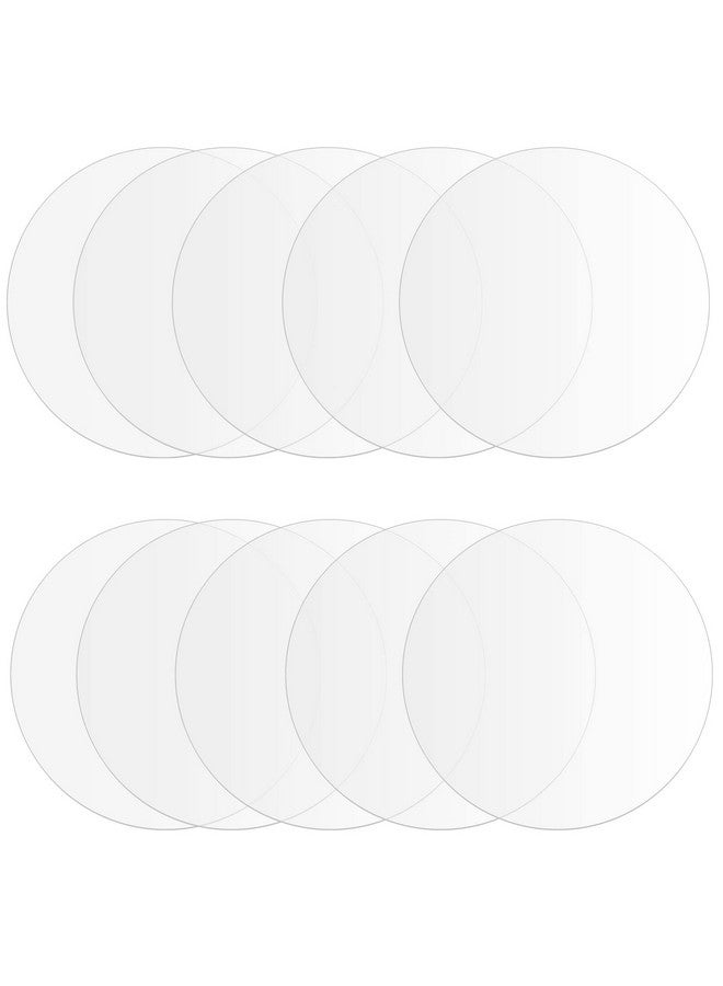 بينجيو عبوة من 10 أقراص أكريليك شفافة مقاس 10 بوصات، قرص أكريليك دائري شفاف، صفائح أكريليك دائرية سميكة لللافتات، الحرف اليدوية، صينية الرسم - Image 1