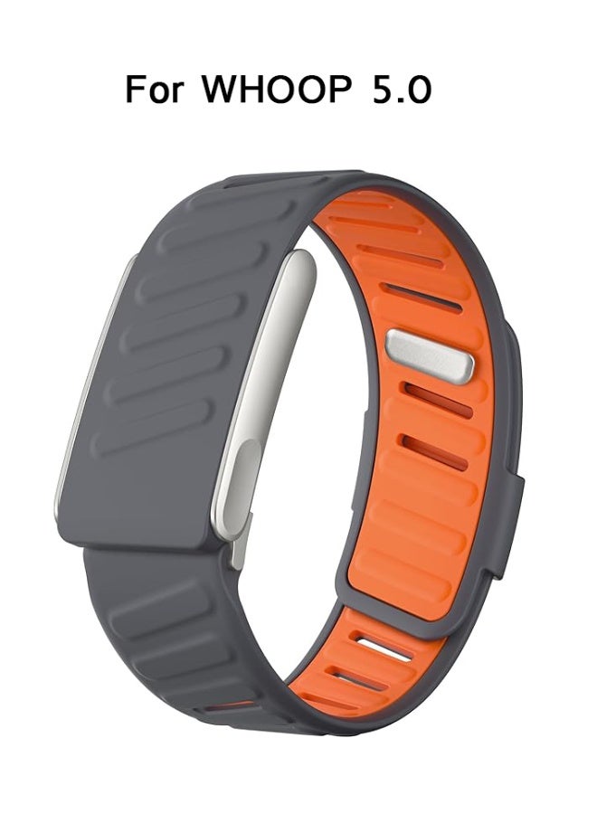 Silicone Sport Band Compatible with Whoop 5.0 Band Strap Men Women, Breathable Sport Adjustable Waterproof Replacement Wristbands Straps for Whoop 5.0 Silicone Bands - Image 1