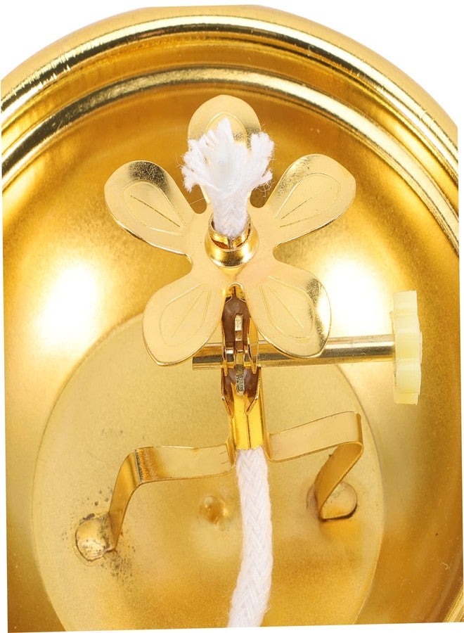 BESTOYARD Retro Brass 4-Inch Oil Lamp - Solid Brass India Oil Lamp Pyali Adjustable Wick, Indoor Use, Temple Worship, Home Decor, Buddha Candle Holder - Image 3