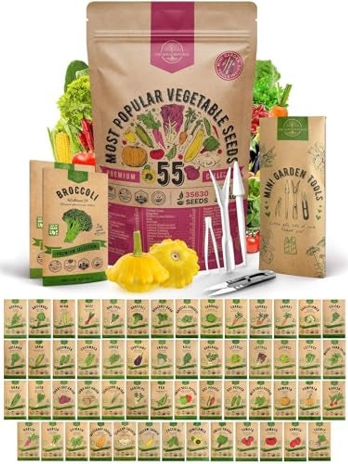Organo Republic 55 Vegetable Seeds Variety Pack 35,600+ Non-Gmo Heirloom Seeds For Planting Vegetables And Fruits In Individual Seed Packets, Home Garden Seeds For Hydroponic, Indoor And Outdoors Gardening - Image 1