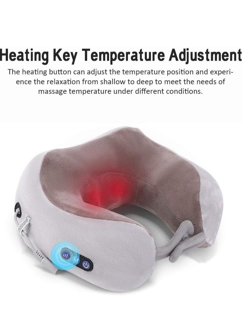 Travel Pillow With Massage ,Memory Foam Neck Pillow For Sleeping Travel Neck Massage Pillow With Heat For Neck Pain Relief - Image 3