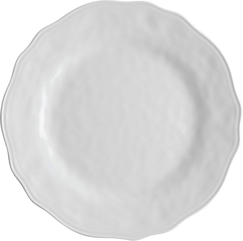 UP طقم أطباق ديمبل ميلامين 12 قطعة من UPware للخارجية، أطباق وأوعية لخدمة 4 أشخاص باللون الأبيض - Image 5