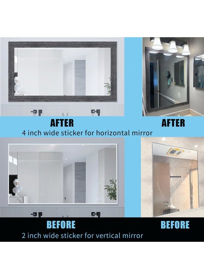 STAMINATE 32.8 Feet Peel and Stick Dark Gray Wood Grain 10M Wallpaper Border Removable PVC Waterproof Wallpaper,Bathroom Mirror Frame Border Sticker Wall Decer (1.97inch) - Image 2