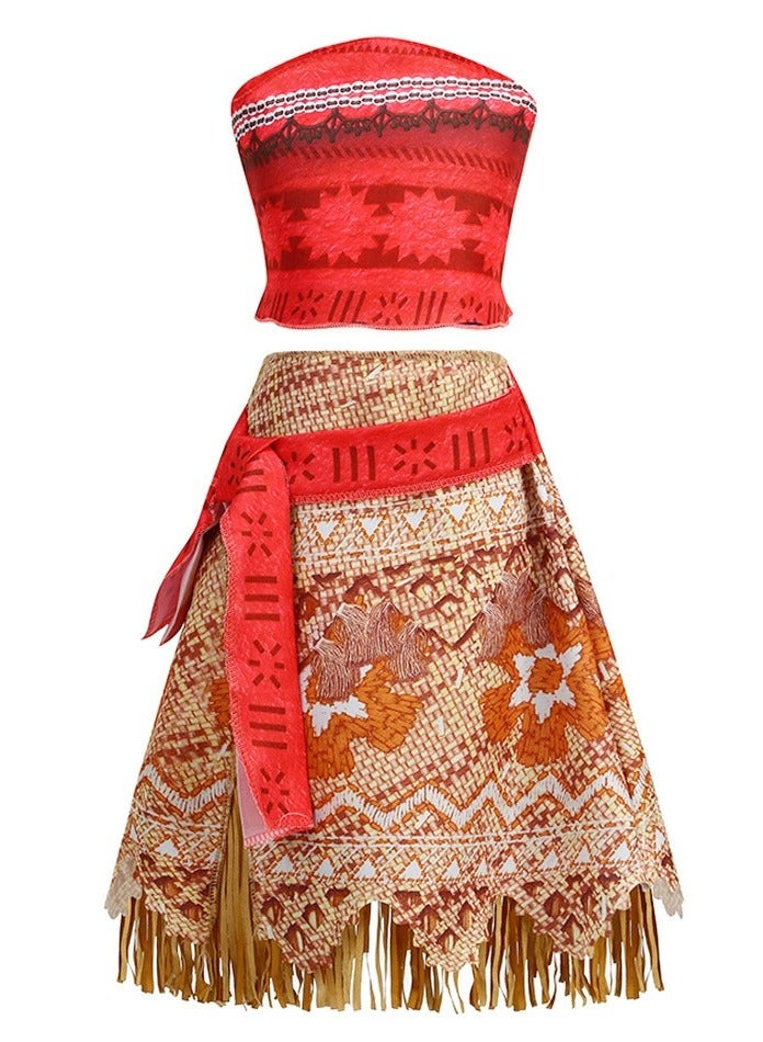 NIBEMINENT Ocean's Edge 2 Moana cosplay Maui Dress Girl Character Party Performance Dress Gift for Fans 