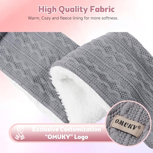 OMUKY Kids Scarf Fleece Warm Knitted Scarves for Girls Boys Toddler Cold Weather Soft Neck Warmer(Gray,6-12 Years) - Image 5