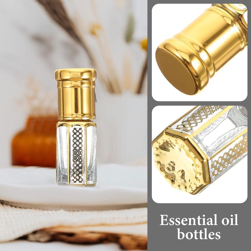 مقاوم للتآكل ومتين MAGICLULU 3 قطع زجاجات عطر دوارة سعة 3 مل ذهبية، حاويات زجاجية صغيرة للزيوت العطرية، قابلة لإعادة التعبئة، محمولة للسفر والتدليك جودة متعددة الاستخدام مصادر متعددة لعدم النفاد - Image 5