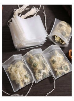 Generic Tea Filter Bags 100 Pack Disposable Empty Tea Bags, Loose Leaf Tea Infuser Drawstring Seal Tea Bags Multipurpose Non-Woven Fabric Sachet Bags for Coffee Spice Herbs  - Image 1