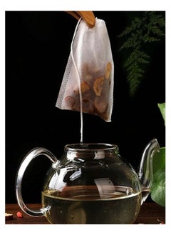 Generic Tea Filter Bags 100 Pack Disposable Empty Tea Bags, Loose Leaf Tea Infuser Drawstring Seal Tea Bags Multipurpose Non-Woven Fabric Sachet Bags for Coffee Spice Herbs  - Image 3