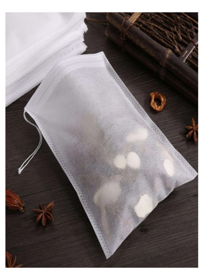 Generic Tea Filter Bags 100 Pack Disposable Empty Tea Bags, Loose Leaf Tea Infuser Drawstring Seal Tea Bags Multipurpose Non-Woven Fabric Sachet Bags for Coffee Spice Herbs  - Image 4