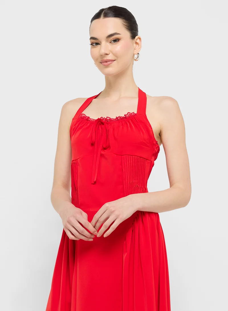 Ginger Red Halter Dress