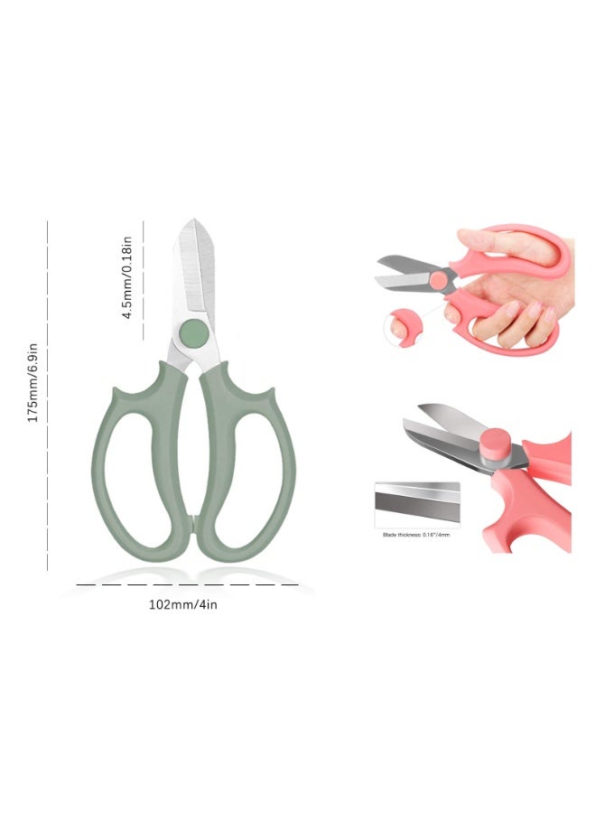 Floral Pruning Shears with Stainless Steel Blades Flower Scissors for Arrangement Trimming Branches Leaves 18cm Length 150g Lightweight - Image 2