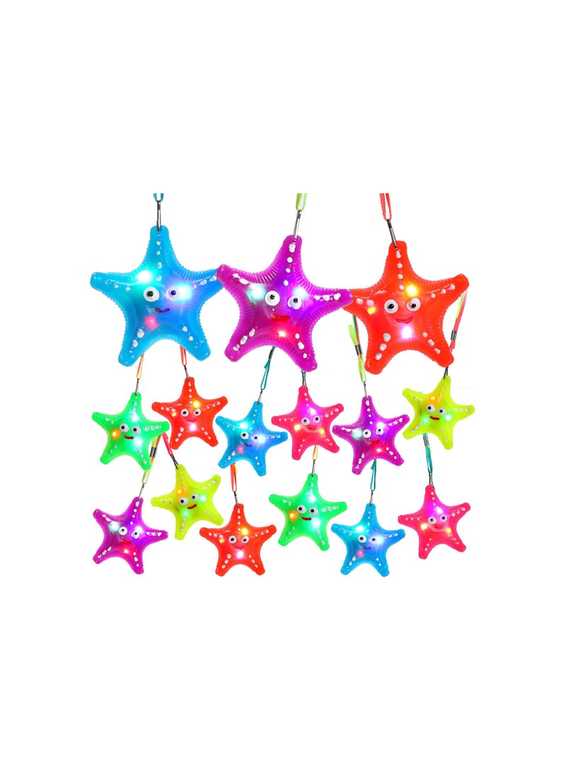 SYOSI Flashing Crystal Star Necklaces, Cute Toy Jewelry with Light up Pendant, Princess Party Favors, Pretty Goodie Bag Fillers in Assorted Colors, Halloween Princess in the Dark Necklaces(24 pack ) - Image 1