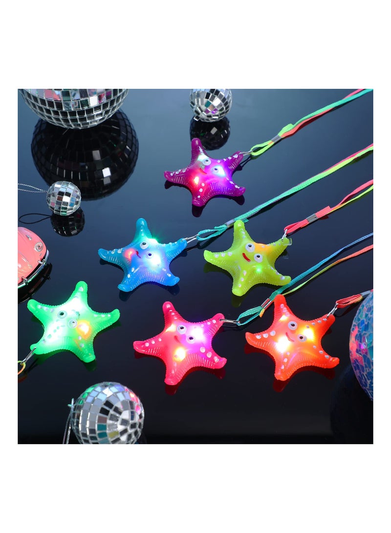SYOSI Flashing Crystal Star Necklaces, Cute Toy Jewelry with Light up Pendant, Princess Party Favors, Pretty Goodie Bag Fillers in Assorted Colors, Halloween Princess in the Dark Necklaces(24 pack ) - Image 4