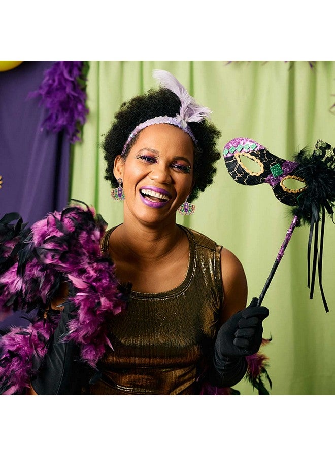 سيالكسهيني أقراط ماردي غرا للنساء، أقراط فلور دي ليز على شكل قناع تاج لامع للاحتفال بيوم الثلاثاء الكبير، إكسسوارات ماردي غرا، هدايا حفلات الكرنفال (تاج) - Image 4