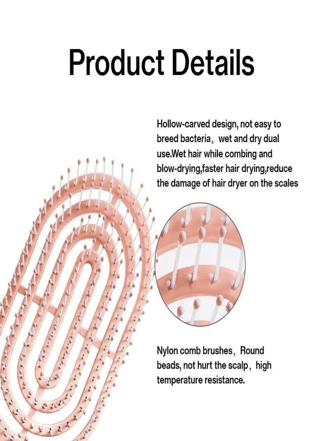 AMPLIN Shower Detangling Hair Brush Comb for Pain-Free Brushing on All Wet or Dry Hair Types Durable DuoFlex Anti-Static Bristles, Lightweight Handle, Vented Hair Brush (Pink) - Image 5