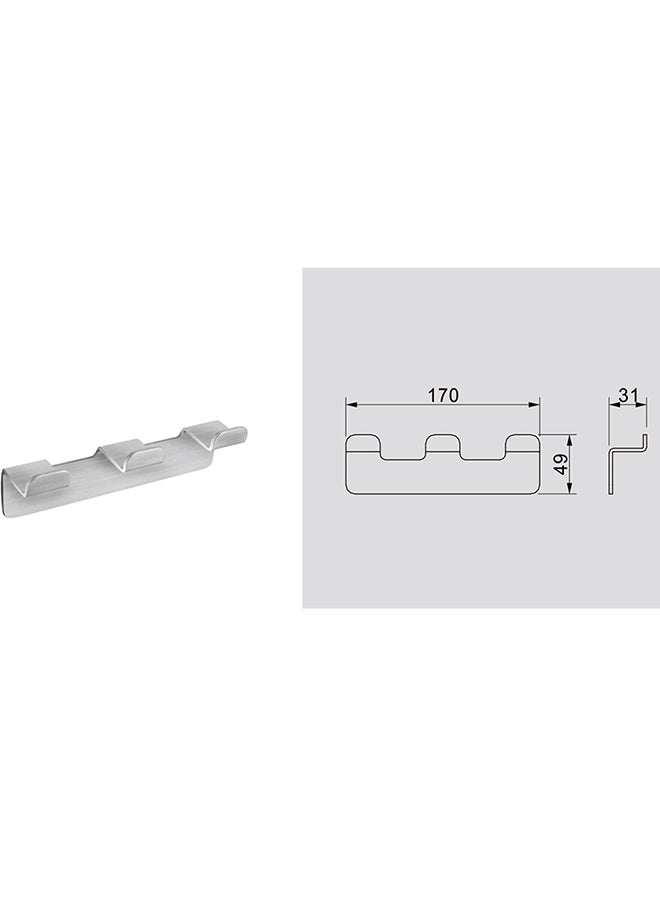 Loquat Coat Hooks Silver 17x4.9x3.1cm  - Image 4