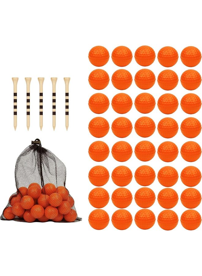 45 كرة تدريب جولف إسفنجية - كرات تدريب ذات ملمس واقعي وطيران محدود للاستخدام الداخلي أو الخارجي (الحجم: برتقالي) - Image 1